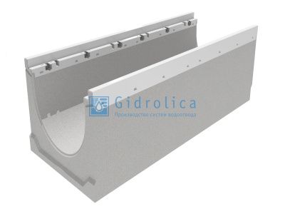 Лоток водоотводный бетонный коробчатый (СО-200мм), с оцинкованной насадкой, с уклоном 0,5% КUу 100.29,8 (20).48,5(41,5) - BGZ-V, № 38