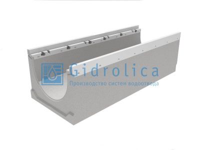 Лоток водоотводный бетонный коробчатый (СО-300мм), с оцинкованной насадкой, с уклоном 0,5% КUу 100.39,9 (30).56,5(49,5) - BGZ-V, № 34