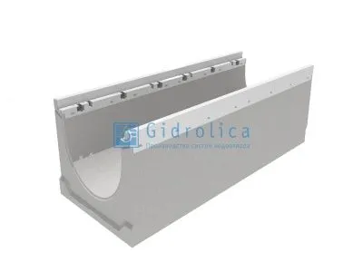 Лоток водоотводный бетонный коробчатый(СО-150мм), с оцинкованной насадкой, с водосливом КUв 100.24,8 (15).31,5(25)-BGZ-V, № 15-0